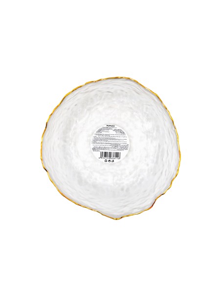 Saladier Verre Ondulé avec Bordure Dorée 300ml