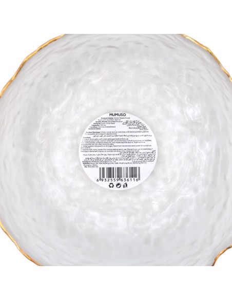 Saladier Verre Ondulé avec Bordure Dorée 300ml