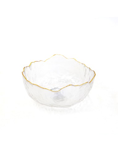 Saladier Verre Ondulé avec Bordure Dorée 300ml