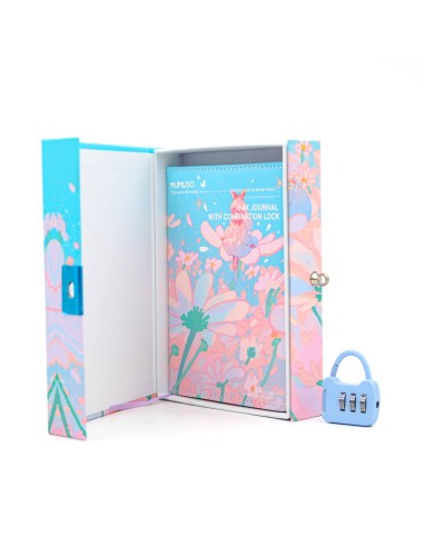 Carnet Journal Intime Verrouillable Marguerites