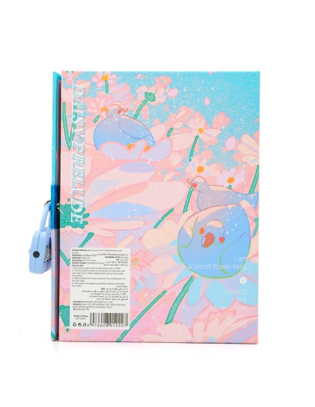 Carnet Journal Intime Verrouillable Marguerites