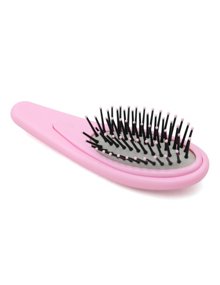 Brosse Démêlante Mini Portable avec Coussin d'Air - Rose