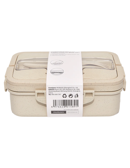 Lunch Box Écologique en Fibre de Blé - Blanc Ecru