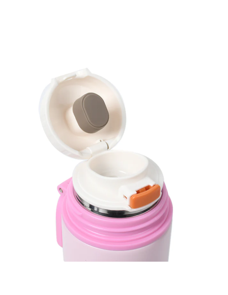 Gourde Isotherme avec Verre Incorporé - Rose