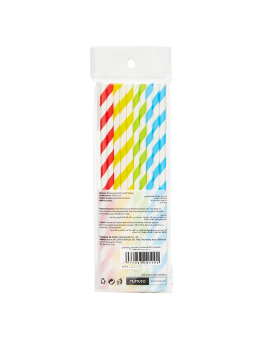 Pailles Multicolores en Papier Biodégradables -...