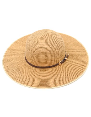 Chapeau de Paille à Large Bord avec Lanière en...