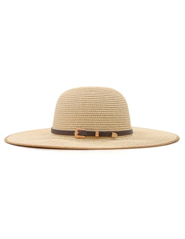 Chapeau de Paille à Large Bord avec Lanière en...