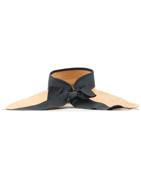 Chapeau à Large Bord avec Visière et Nœud Papillon - Marron