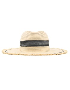 Chapeau de Paille avec Bords Frangés - Beige