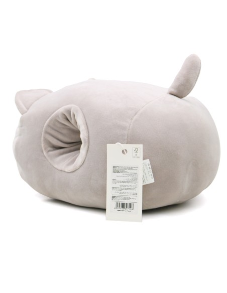 Coussin Chauffe-Mains Peluche Chat Gris