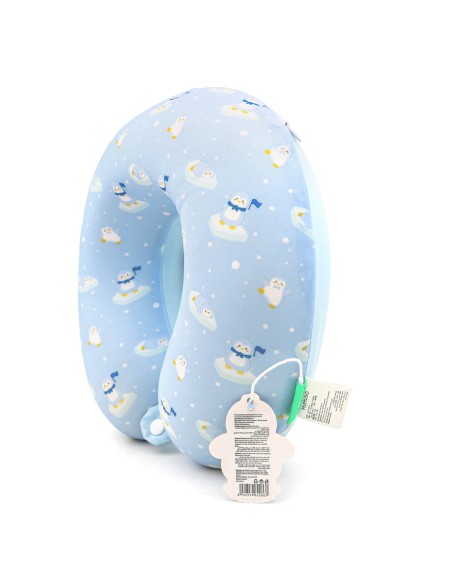 Oreiller de Voyage Cervical en Mousse Mémoire - Imprimé Manchots