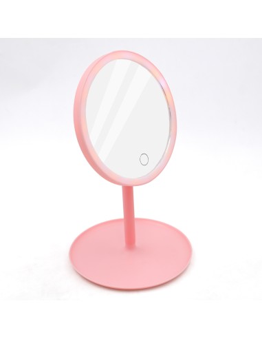 Miroir de Maquillage LED Lumineux Rose