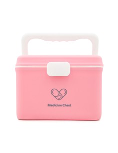 Boîte à Pharmacie 2 Étages Rose