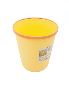 Poubelle Jaune Simple 7.5L avec Anneau Serre-Sac
