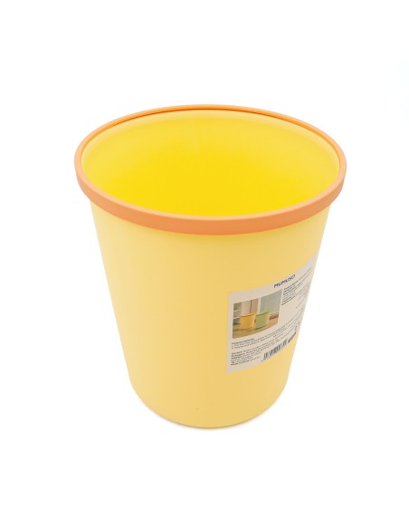 Poubelle Jaune Simple 7.5L avec Anneau Serre-Sac