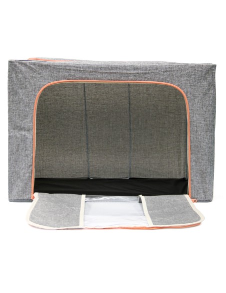 Boîte de Rangement avec Fenêtre Transparente  - Gris 100L