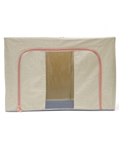Boîte de Rangement avec Fenêtre Transparente Beige-24L