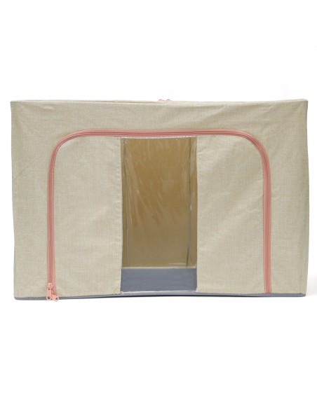 Boîte de Rangement avec Fenêtre Transparente Beige-24L