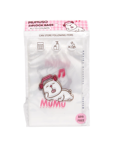 Sacs de Rangement Ziplock Format XL Mumu - Lot de 15