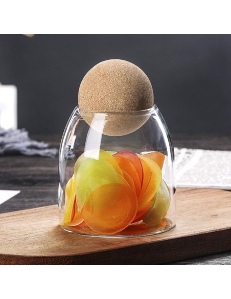 Bocal en Verre avec Bouchon Liège – 550 ml