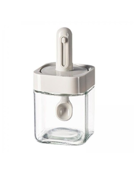 Pot à Épices Carré avec Cuillère Rétractable
