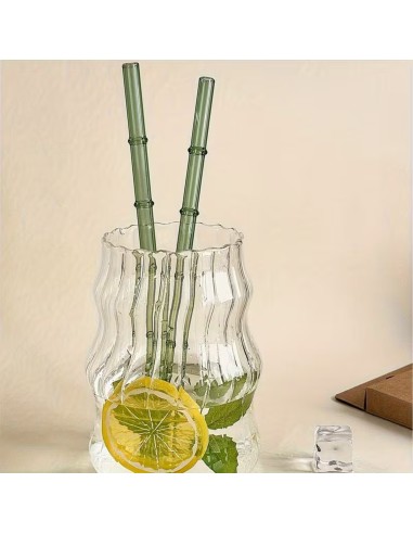 Lot de 4 Pailles en Verre avec Brosse de...